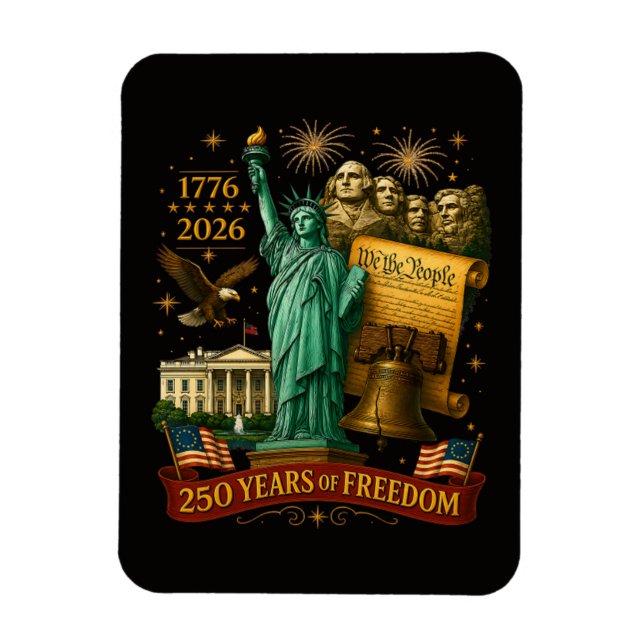 Ímã 250 Anos de Liberdade Americana (Vertical)