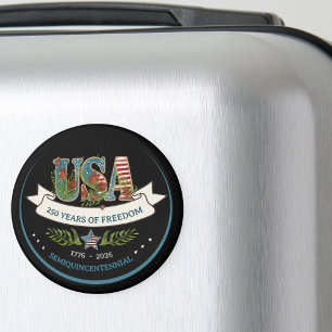 Imã 250 Anos de Liberdade Botânico Patriótico Elegante