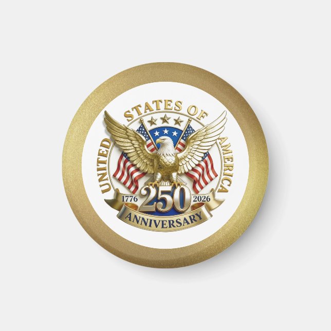 Imã 250th Anniversary USA Patriotic | 1776–2026 (Frente)