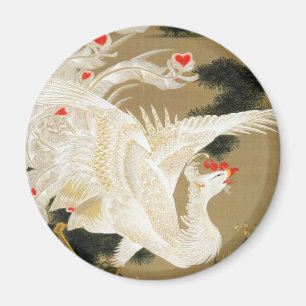 Imã 25. 老松白鳳図, pinheiro do 若冲 & Phoenix,