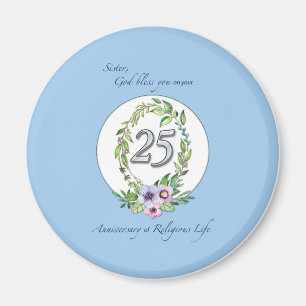 Imã 25 Aniversário da Católica Nun Wreath e Silver