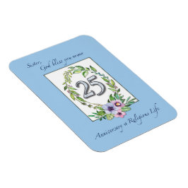 Ímã 25 aniversário da Católica Nun Wreath e Silver