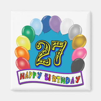 Imã 27º aniversário Ofertas com Design de Balões Assor