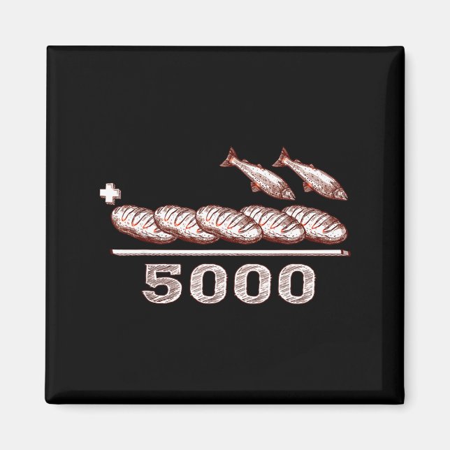 Imã 2 Fishes 5 Breads Jesus Feeds The 5000 Christian B (Frente)