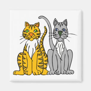 Imã 2 gatos de beco engraçados dos desenhos animados