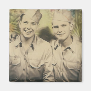 Imã 2 homens com íman de abraça