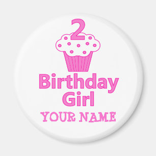Imã 2 - Menina do aniversário - design do cupcake
