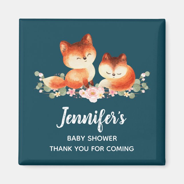 Imã 2 Raposas Vermelhas Cachorras Design (Frente)