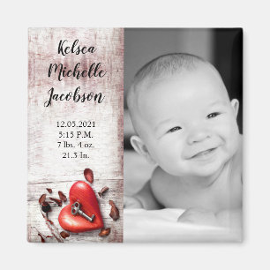 Imã 2"x2" Anúncio de nascimento Magnet País Chave de m