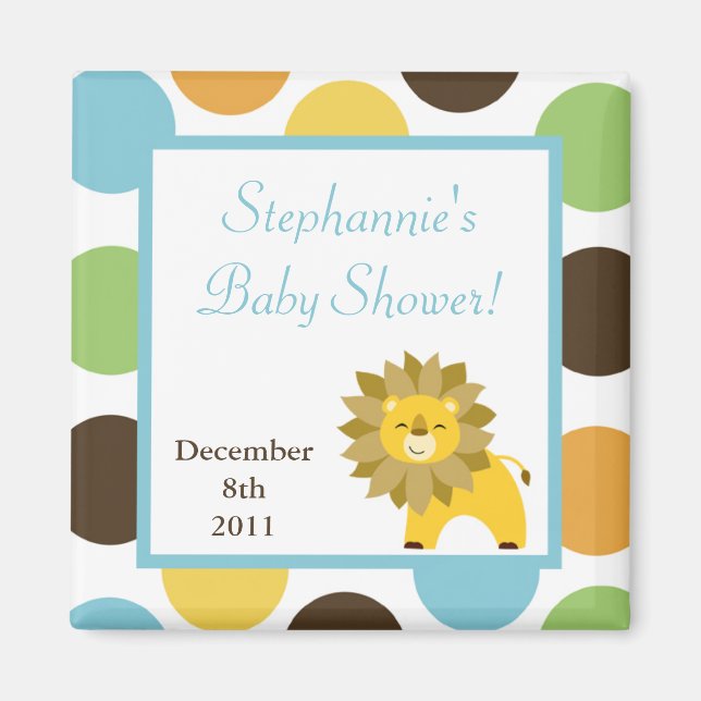 Imã 2"x2"Favor do Magnet do Zoológico Safari do Rei Se (Frente)