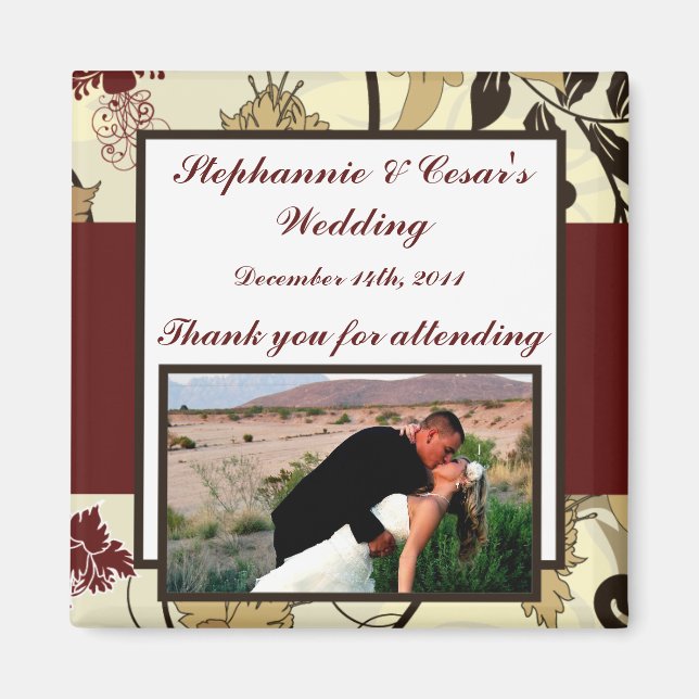 Imã 2"x2" Largura do ímã de lançamento Floral/Ramais (Frente)