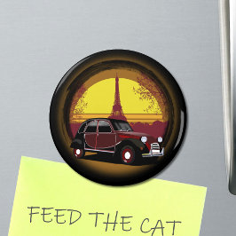 Imã 2CV Deux Chevaux Charleston Paris Eiffel Tower Sun
