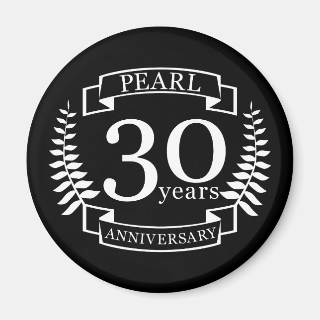 Imã 30 anos de aniversário de casamento em Pearl 30 (Frente)