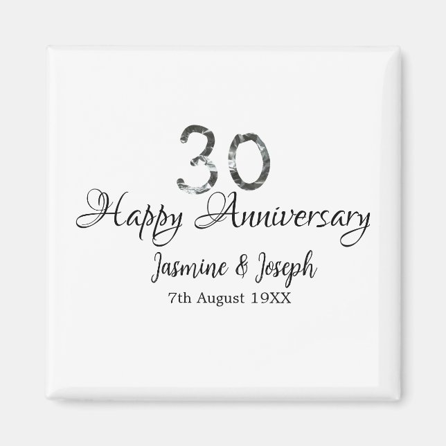 Imã 30 de Silver Metálico Nome do Apelido Feliz Aniver (Frente)