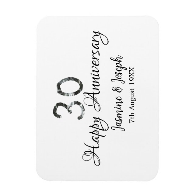 Ímã 30 de Silver Metálico Nome do Apelido Feliz Aniver (Vertical)
