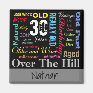 Imã 30 Happy BIrthday em um estilo de Grafite