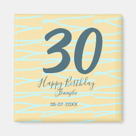 Imã 30th birthday add name date year yellow blue paste