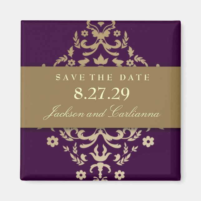 Imã 311-Dazzling Damask Dourado Ivory EggPlant (Frente)
