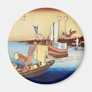 Imã 32. 荒井宿, 広重 Arai-juku, Hiroshige, Ukiyo-