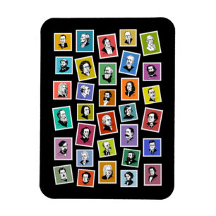 Ímã 32 retratos gráficos dos maiores compositores