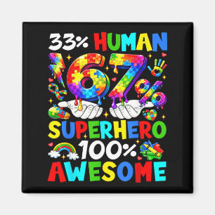 Imã 33 Humano 67 Super-herói Conscientização do Autism