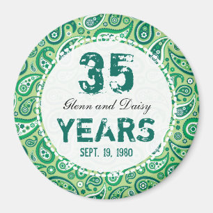 Imã 35o Teste padrão de Paisley do aniversário de