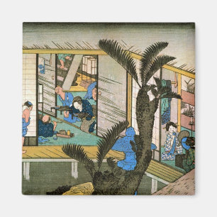 Imã 37. 赤坂宿, 広重 Akasaka-juku, Hiroshige, Uki