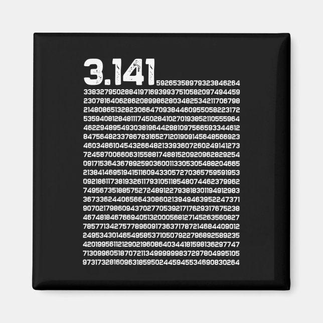 Imã 3,14 Pi Dia Matemática Número Irracional Pi (Frente)