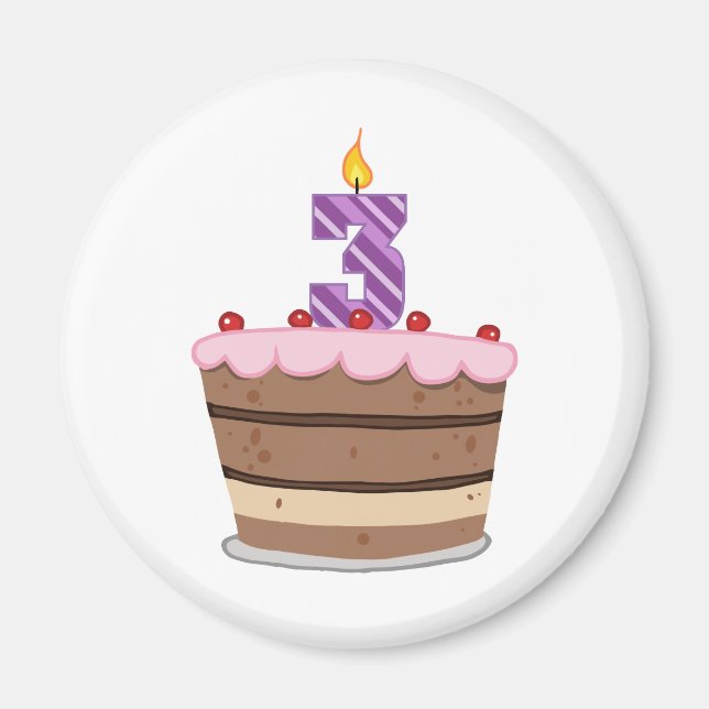 Imã 3 anos de idade no Bolo de Aniversário (Frente)