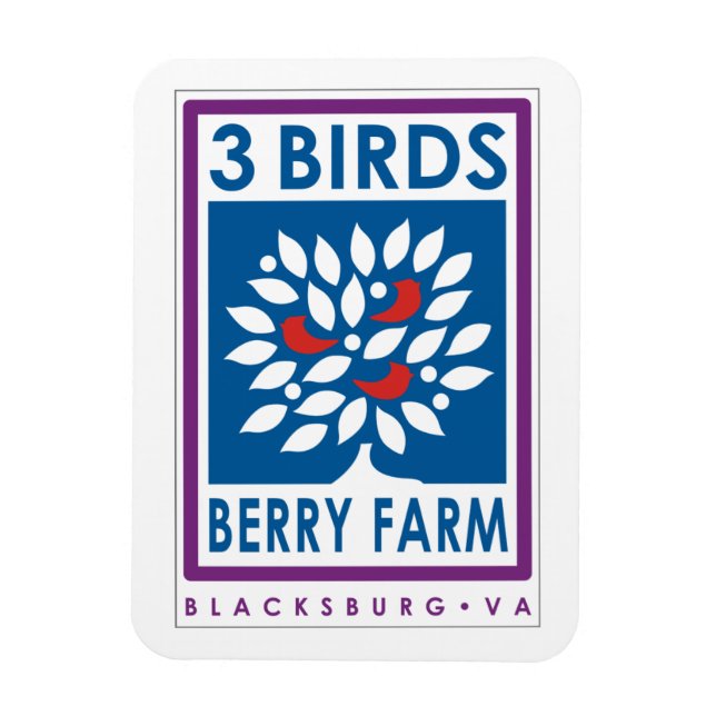 Ímã 3 Aves Berry Fazenda Magnet (Vertical)