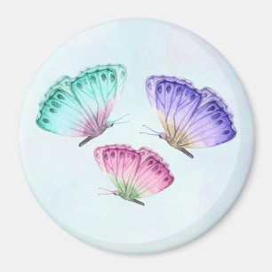 Imã 3 borboletas Pastel bonito da aguarela