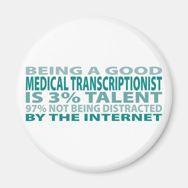 Imã 3% de talento para transcritor médico (Frente)