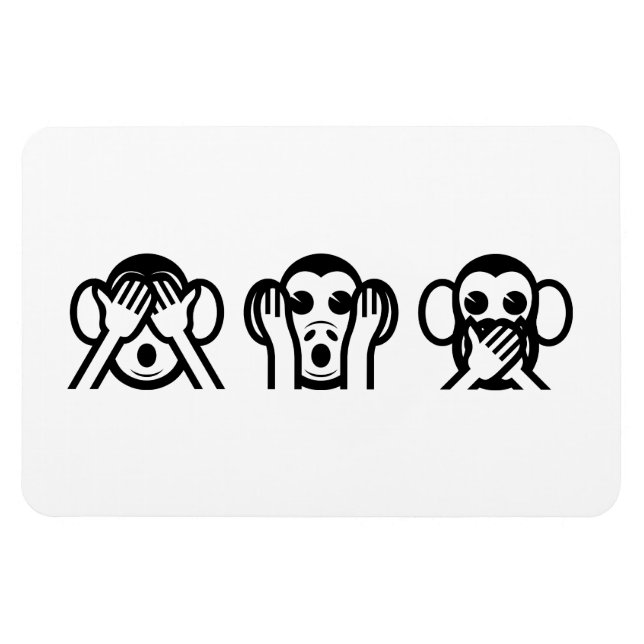 Ímã 3 Macacos Sábios Emoji (Horizontal)