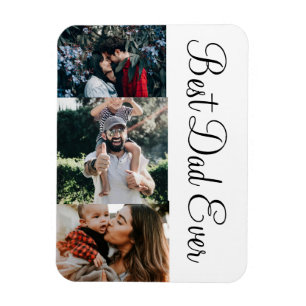 Ímã 3 melhor Pai de colagem de fotos