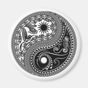 Imã 3D Yin & Yang Sun & Moon Sky & Sea - Magnet