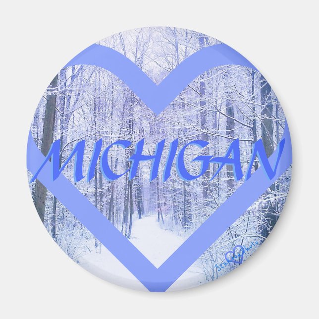 IMÃ 3MICHIGAN WINTER PERIHEART MAGNET (Frente)