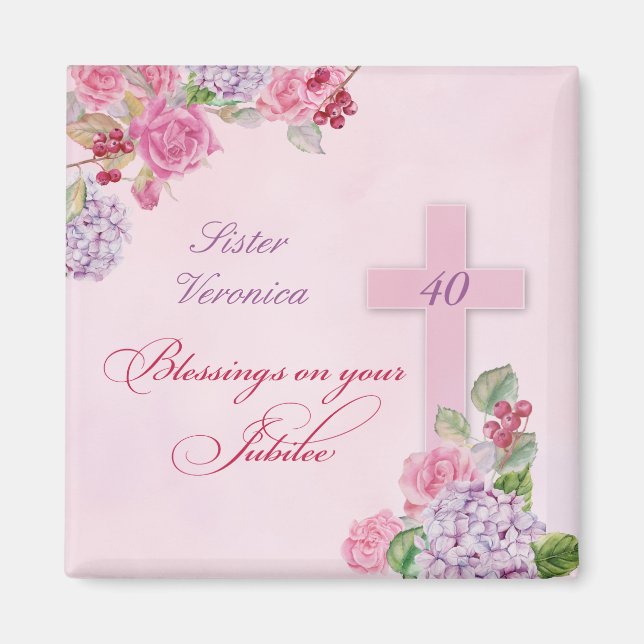 Imã 40º Aniversário de Vida Religiosa Freira Católica (Frente)