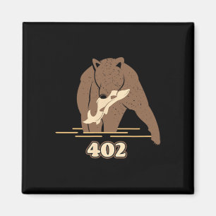 Imã 402 Fat Brown Grizzly, Urso de Pesca, outubro