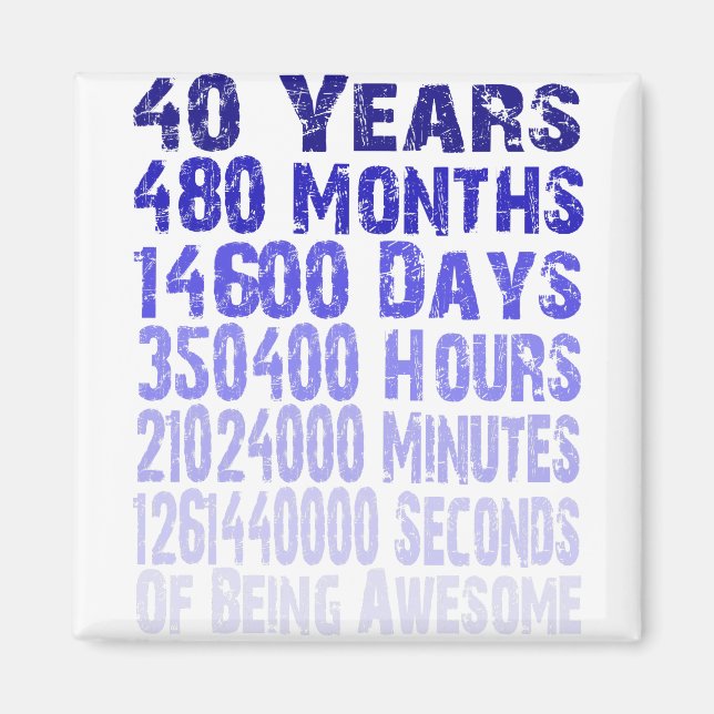 Imã 40 anos de aniversário incrível desde 40 anos (Frente)