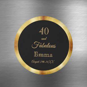 Imã 40 fabuloso nome dourado preto