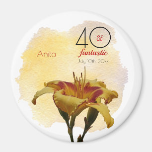 Imã 40 & Fantástico Aniversário Amarelo e Vermelho D