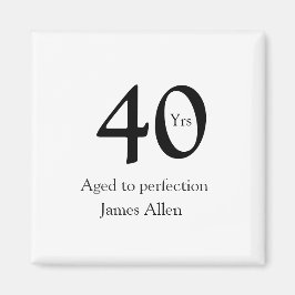 Imã 40 years aged to perfection birthday name simple 