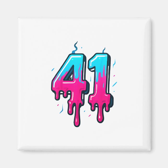 Imã 41 Sorvete Drip Meme Quarenta e Um Quatro Geração  (Frente)