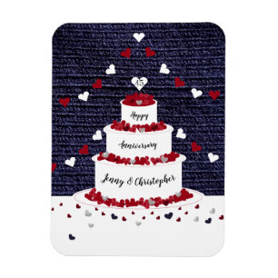 Ímã 45.º bolo de aniversário de casamento e bunting