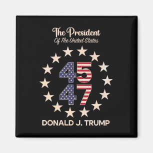 Imã 45 47 Donald Trump 2024 American Flag (em Byck)