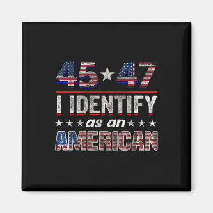 Imã 45 47 Identifico-Me Como Um Tee De Bandeira Americ