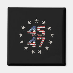 Imã 45 47 Trump 2024 American Flag (no Back) 1