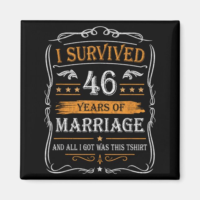Imã 46th Wedding Anniversary Shirt Couples Husband Wif (Frente)