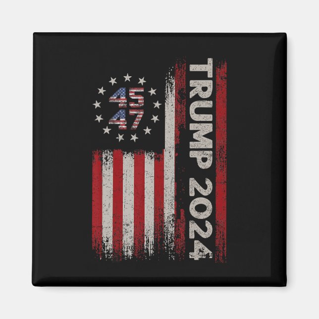 Imã 47 Trump 2024 American Flag (no Back) 1 (Frente)