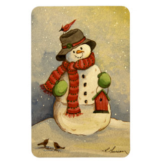 Ímã 4905 Snowman e Birdhouse Natal